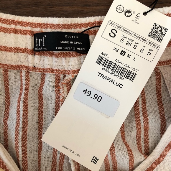 NWT Zara Striped Palazzo Trousers - Picture 7 of 8